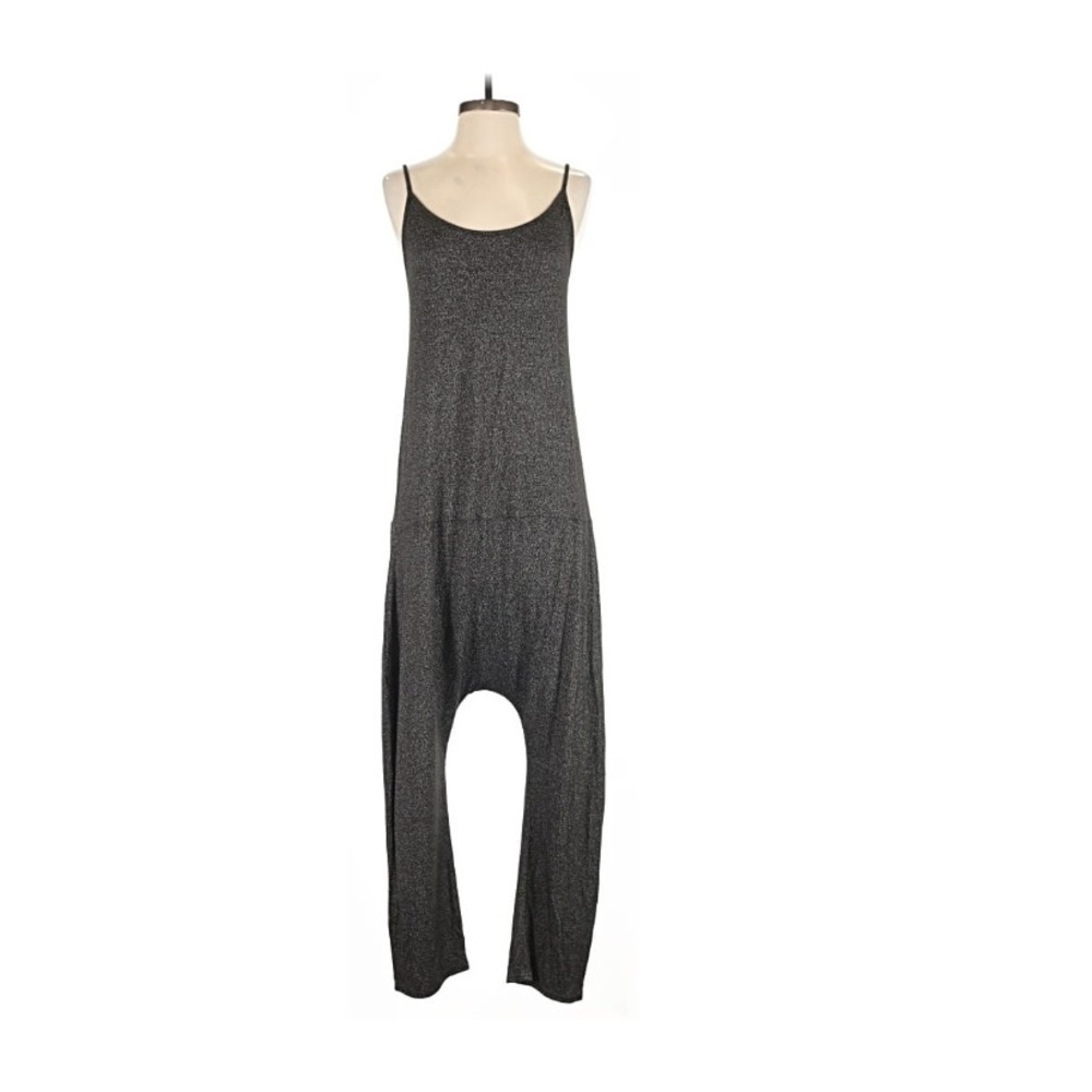 Nocozo Womens Drop Crotch Harem Jumpsuit Charcoal Grey Knit Small Scoop Neck
